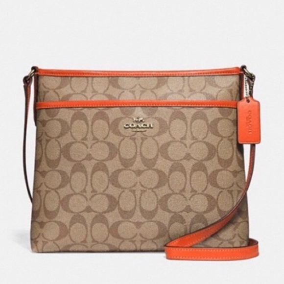 ❌SOLD NWT COACH Signature FileCrossbody Khaki Neon - Picture 8 of 8